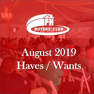Haves & Wants August 2019