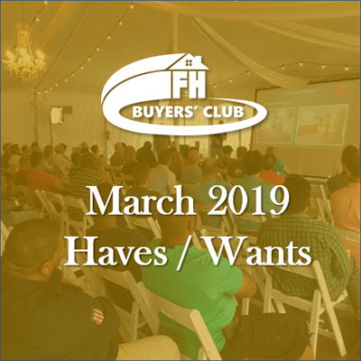 Haves & Wants March 2019