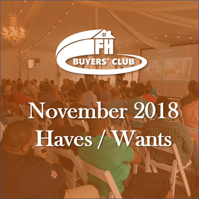 Haves & Wants:  November 2018