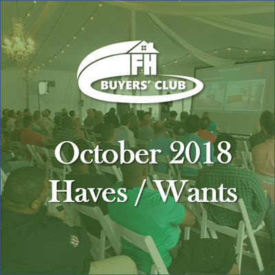 Haves & Wants October 2018