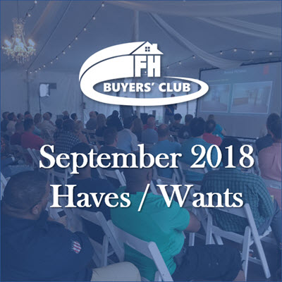 Haves & Wants September 2018