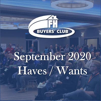 Haves and Wants September 2020