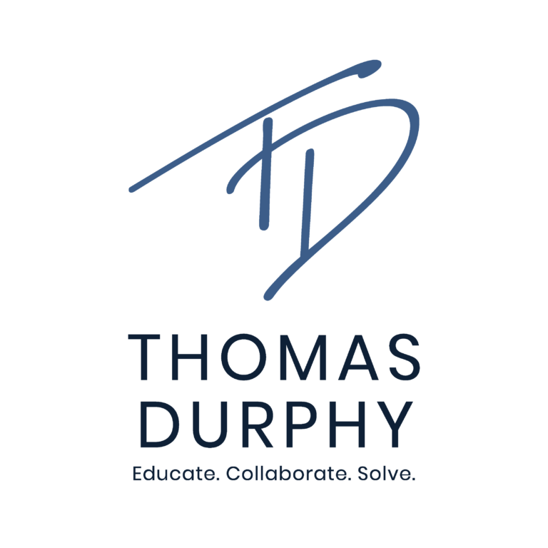 Tom Durphy Logo Vertical Tagline Blue rgb 002 768x768